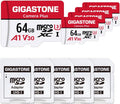 64GB Micro SD Card 5-Pack, Camera Plus, Microsdxc Memory Card for Wyze Cam, Security Camera, Smartphone, Fire Tablet, 4K Video Recording, UHS-I U3 A1 V30, 95Mb/S, with Adapter